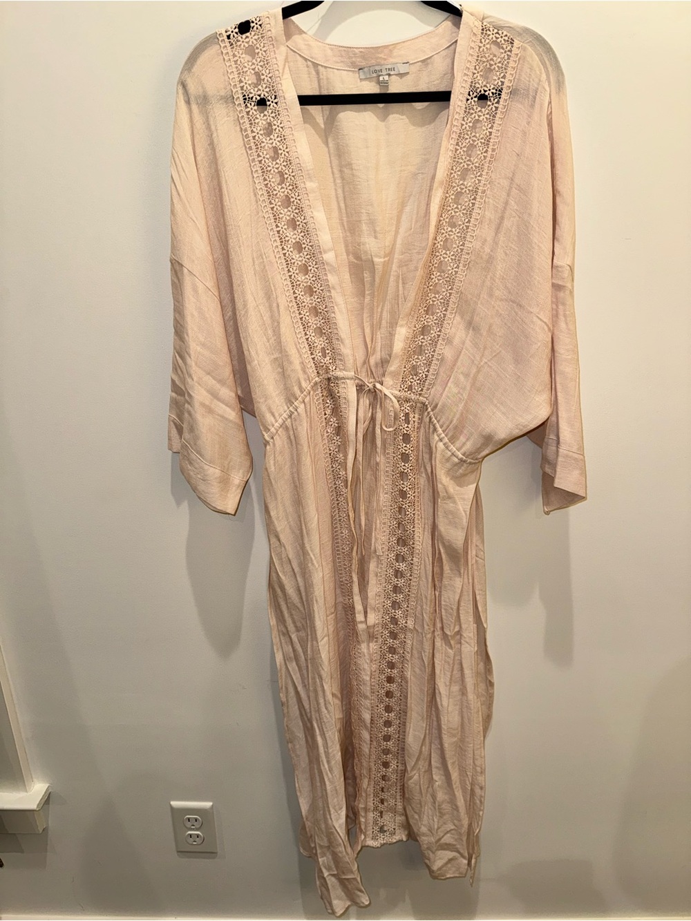 Love Tree Blush Lace-Trim Swim Coverup
